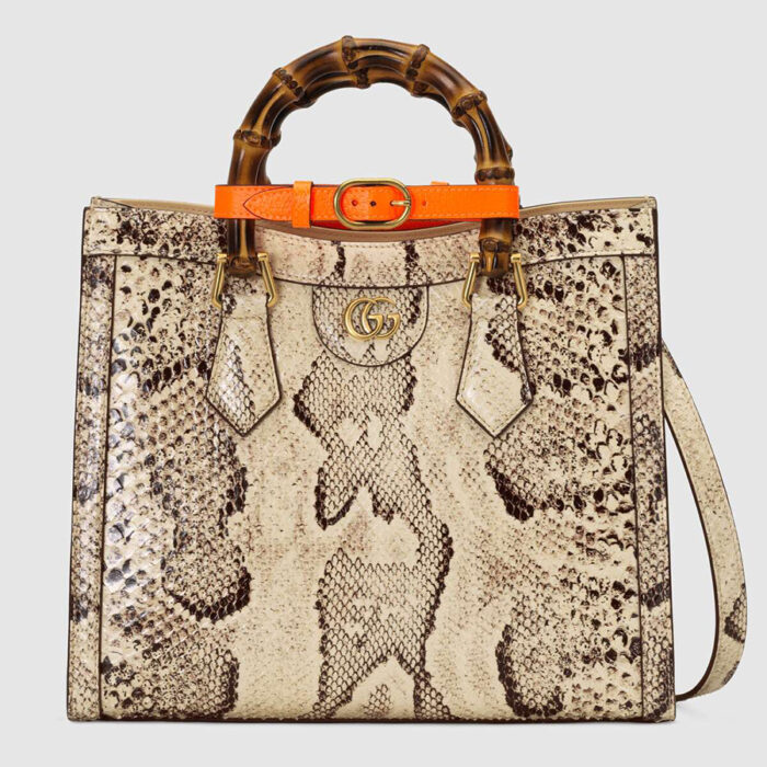 Bolso tote pequeño Gucci Diana piel de pitón