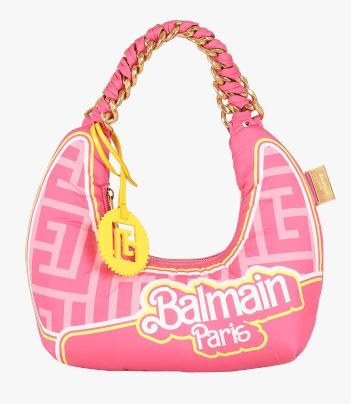 Bolso-Hobo-acolchado-rosa-Balmain-Barbie