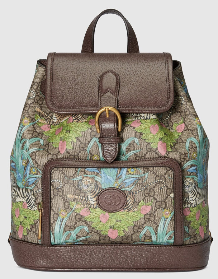 Gucci Tiger mochila GG y flores