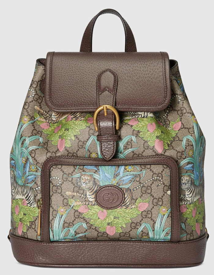 Gucci Tiger mochila GG y flores