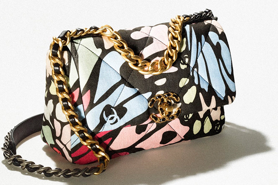 Bolso Chanel 19 multicolor de algodón