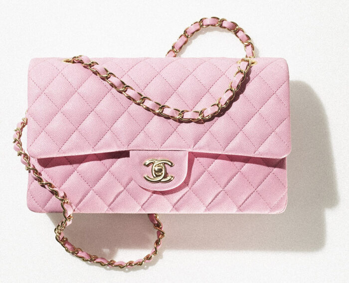time table progressive Gasping Bolso Chanel Clásico rosa con brillos - Mi Bolso de Lujo