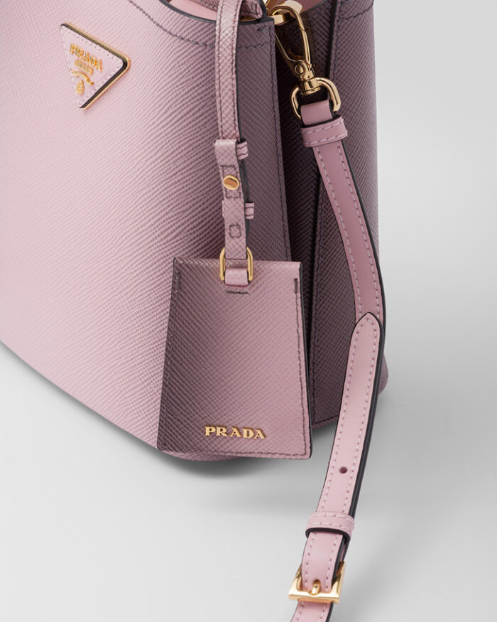 Bolso-prada-Panier-piel-saffiano-rosa-degradado-detalles