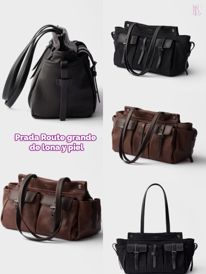 Bolsos-tote-Prada-Route-grandes-de-lona-y-piel